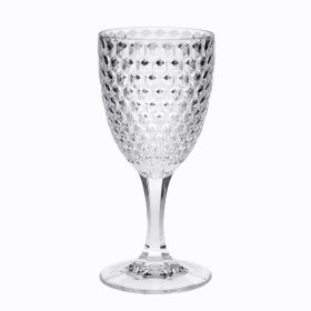 Diamond Cut Plastic Wine Glasses Set of 4 (12oz), BPA Free Acrylic Wine Glass Set, Unbreakable Red Wine Glasses, White Wine Glasses