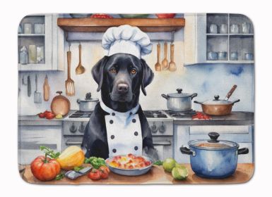 Black Labrador Retriever The Chef Memory Foam Kitchen Mat Machine Washable Anti-Fatigue Mat Cushion Comfort Bath Mat or Kitchen Rug